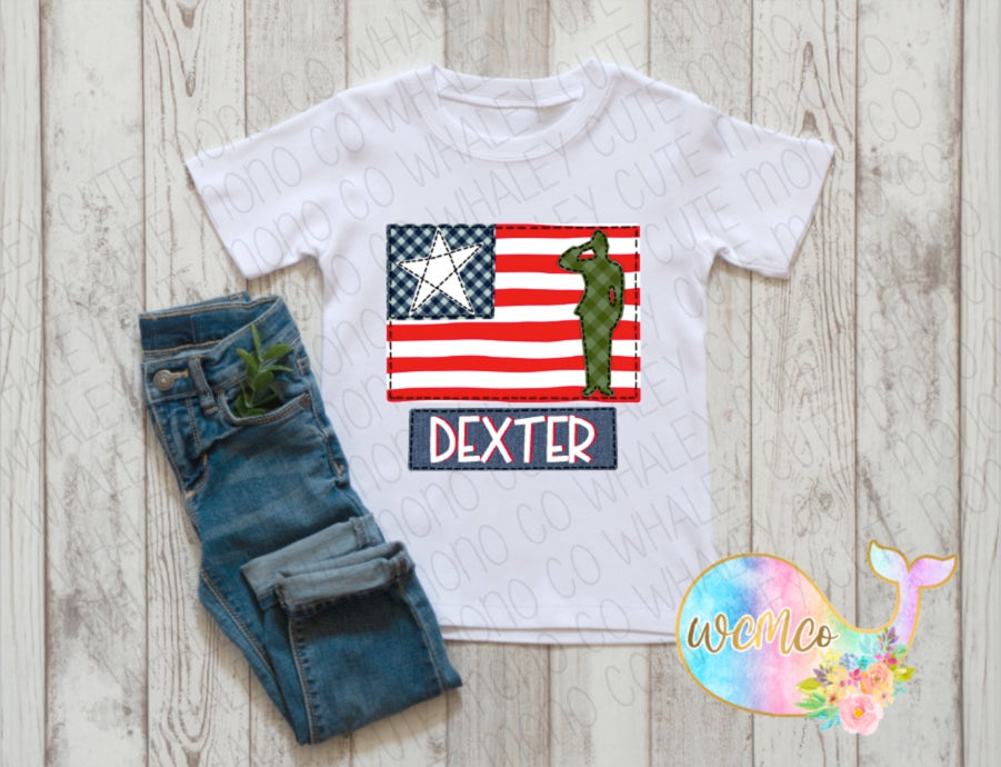 Flag with Soldier Baby Size