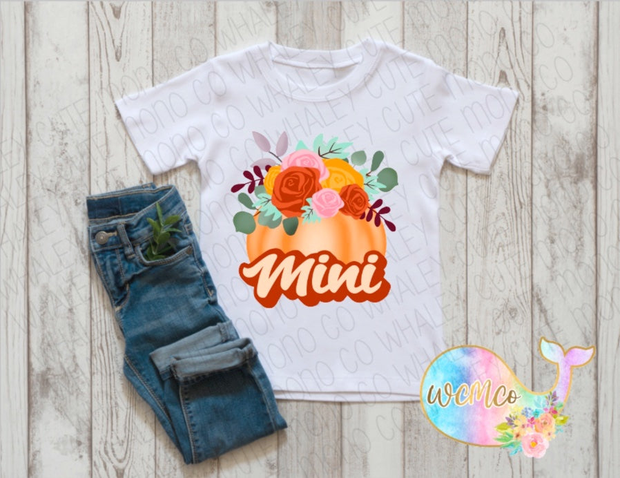 Mini Pumpkin Toddler/Youth/Adult Sizes