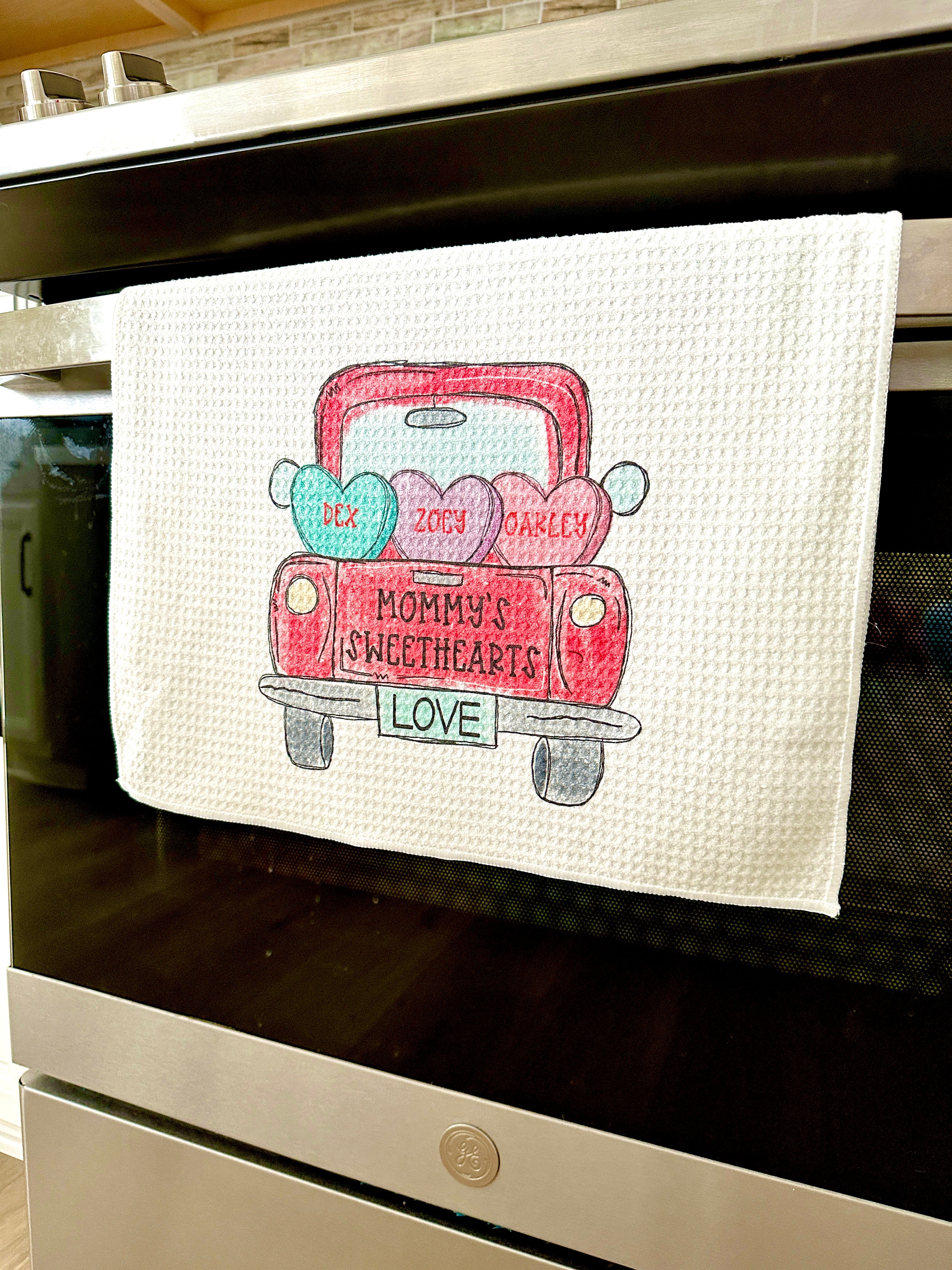 Vday Truck Heart Towel