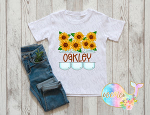 Sunflower Name Plate Toddler/Youth/Adult Sizes