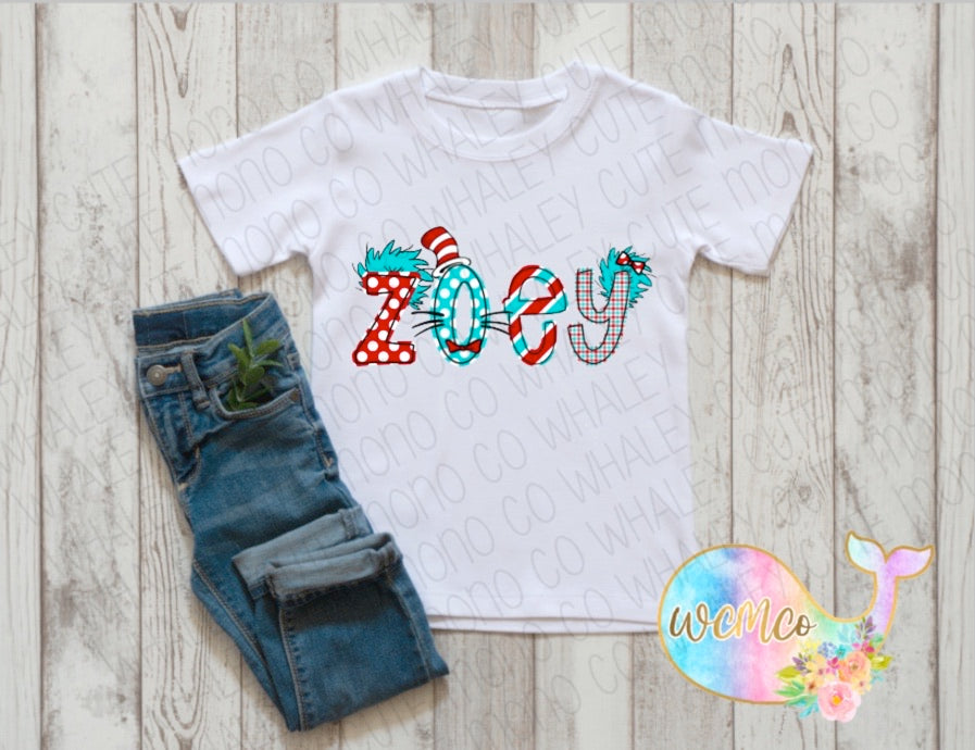 Seuss Name Toddler/Youth Sizes