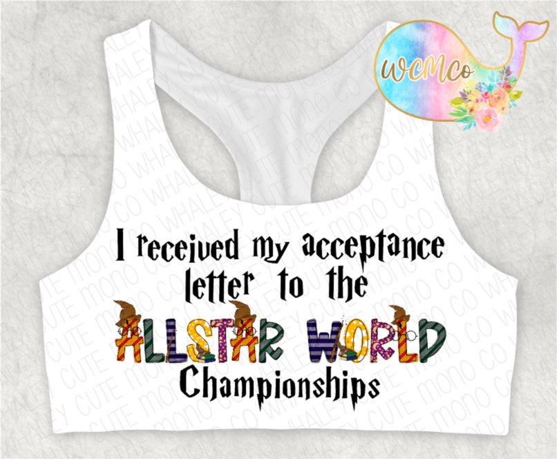 World Acceptance Letter Sports Bra