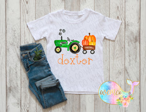 Pumpkin Tractor Green Baby Size