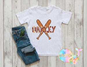 Baseball Letters Baby Size