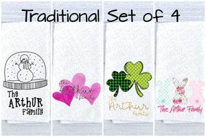 Winter Traditional Set of 4 Towels