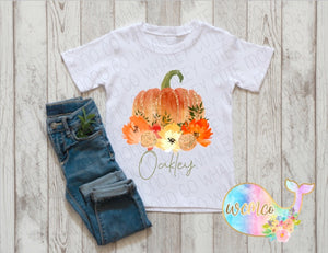 Orange Floral Pumpkin Toddler/Youth/Adult Sizes