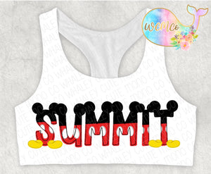 Clubhouse Mouse Word/Name Sports Bra