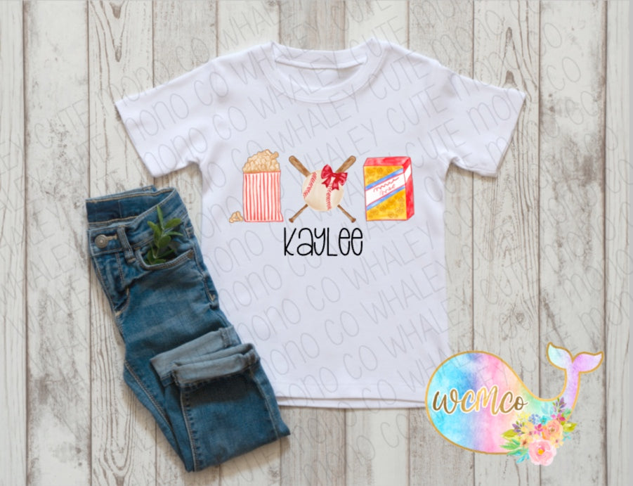 Baseball Trio Girl Baby Size