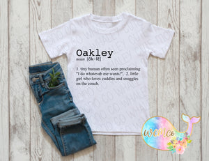 Name Definition Toddler/Youth Sizes