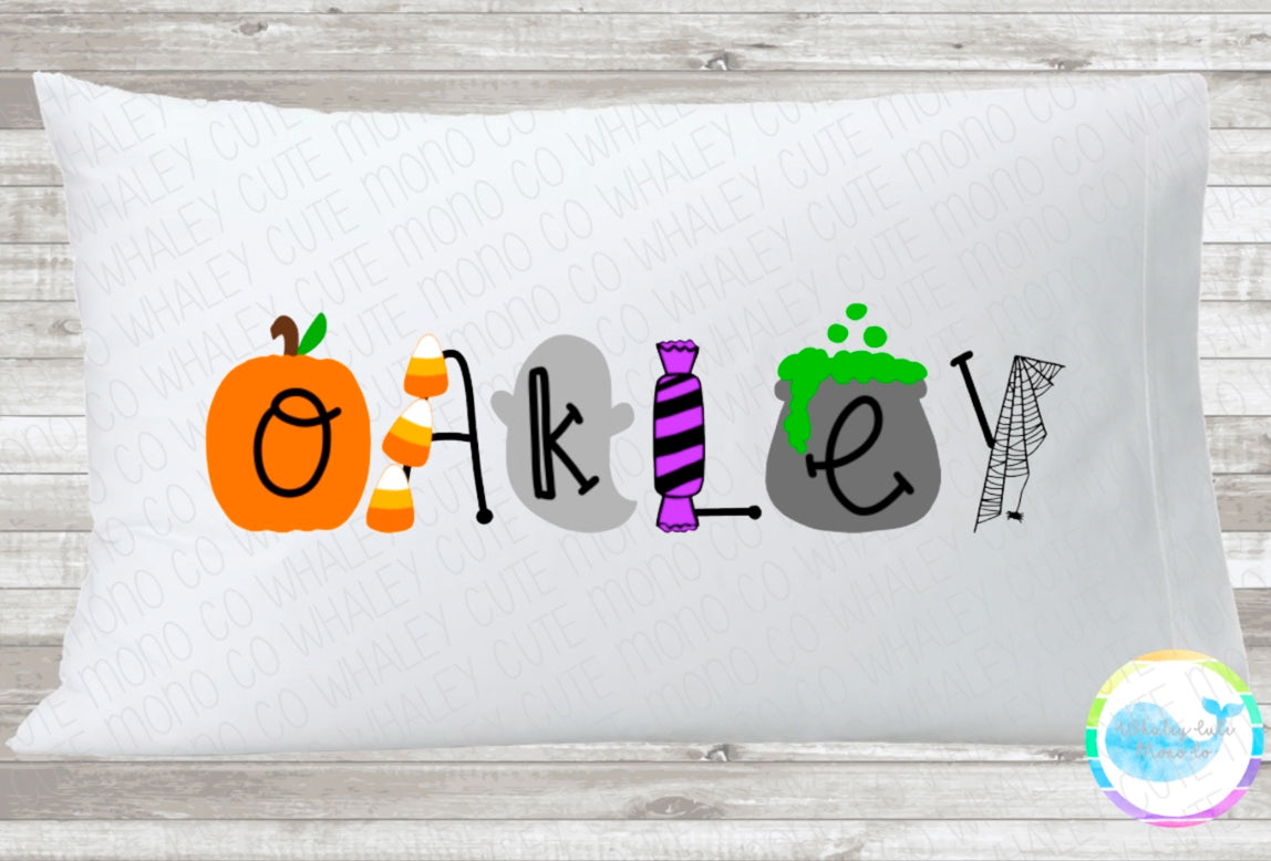 Halloween Letters Pillowcase