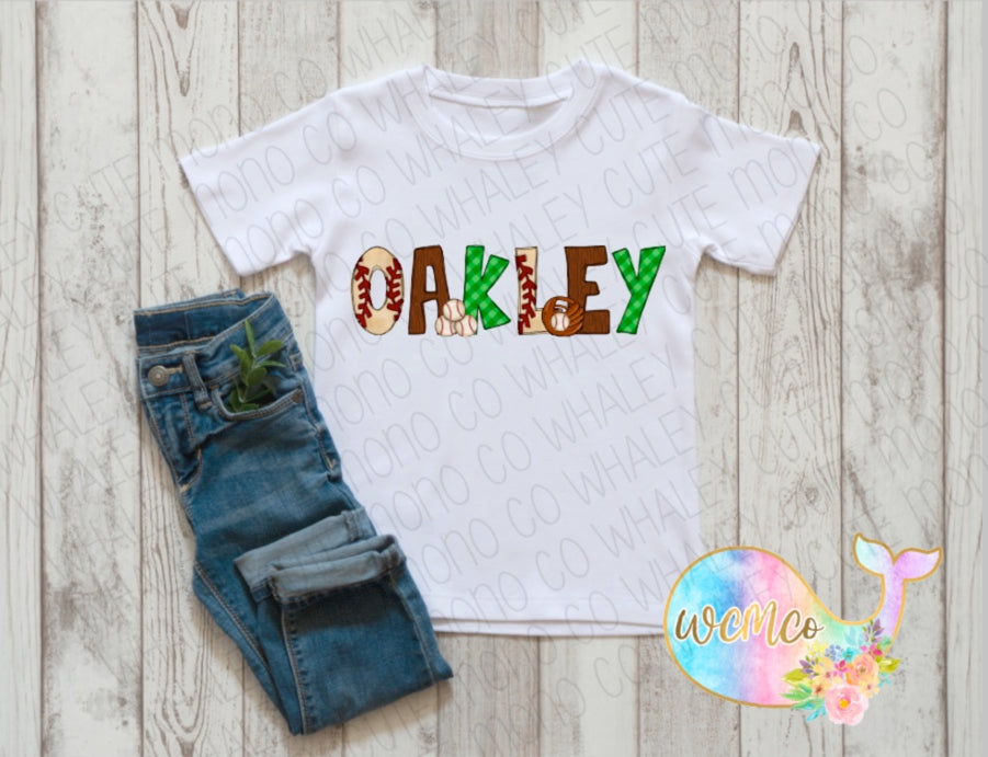 Mixed Baseball Letters Baby Size