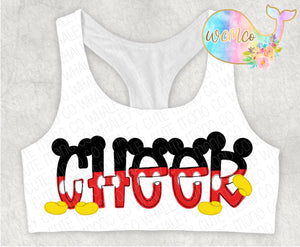 Clubhouse Mouse Word/Name Sports Bra