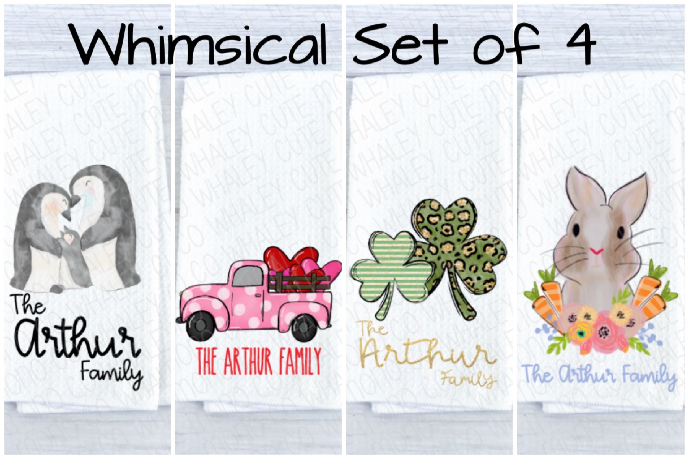 Winter Whimsical Set of 4 Towels